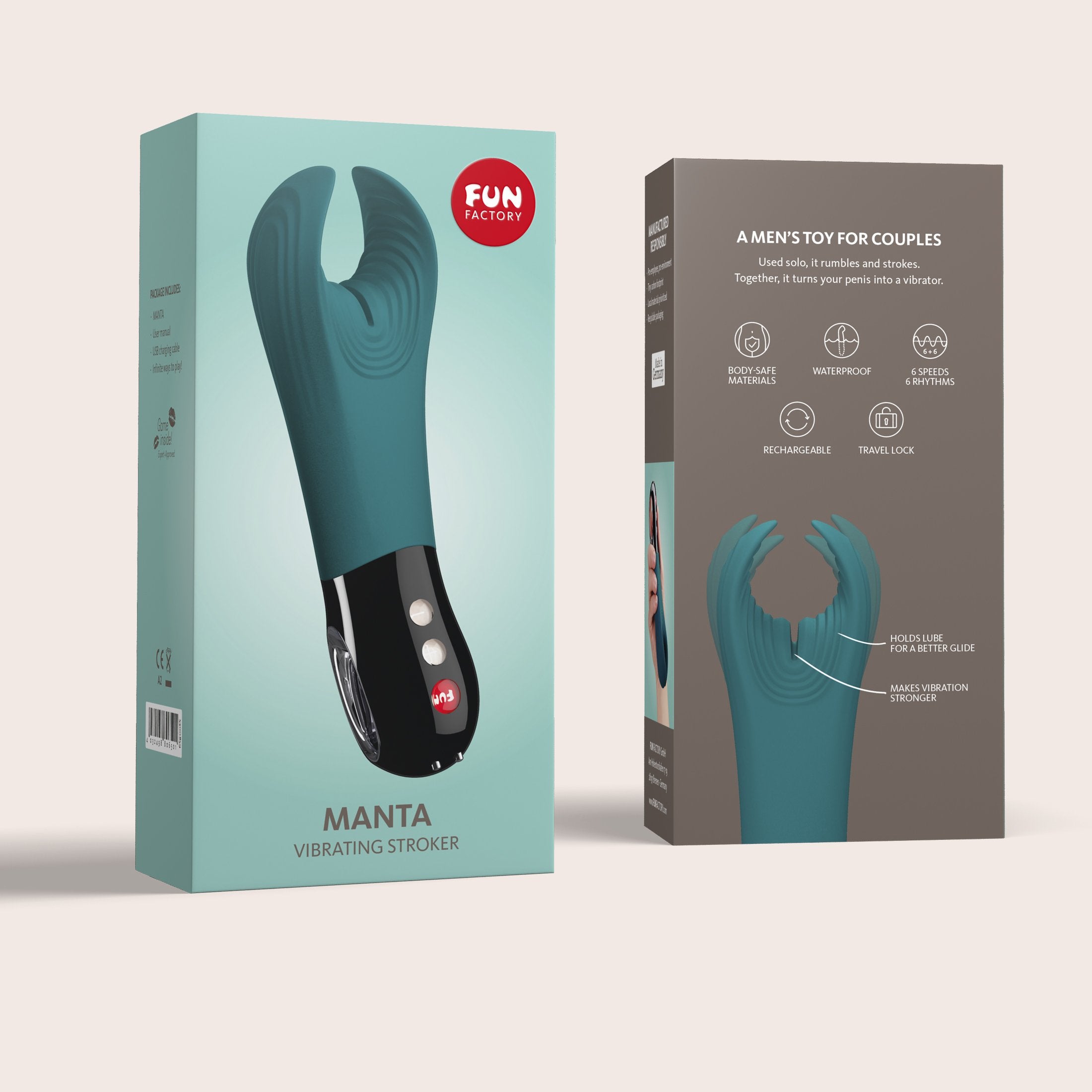 yesforlov-manta-masturbateur-homme-bleu-vert-vibrant-rechargeable image 1