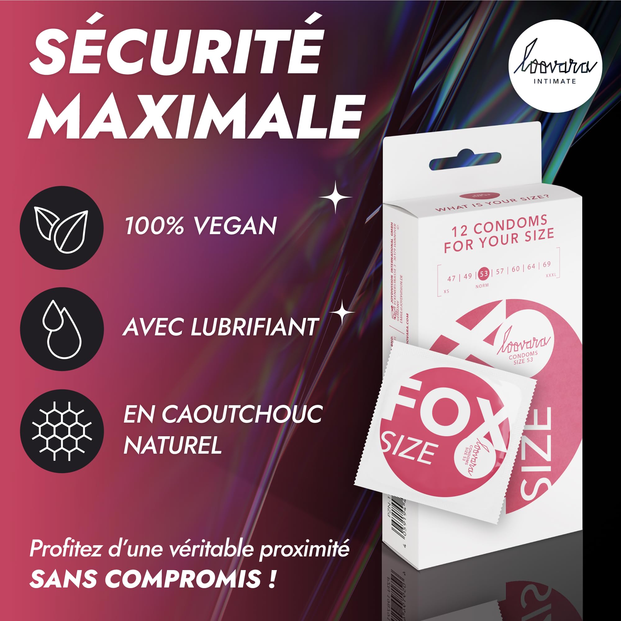 loovara-kondome-fox-pr-servatif-53-mm-bo-te-12-latex image 3