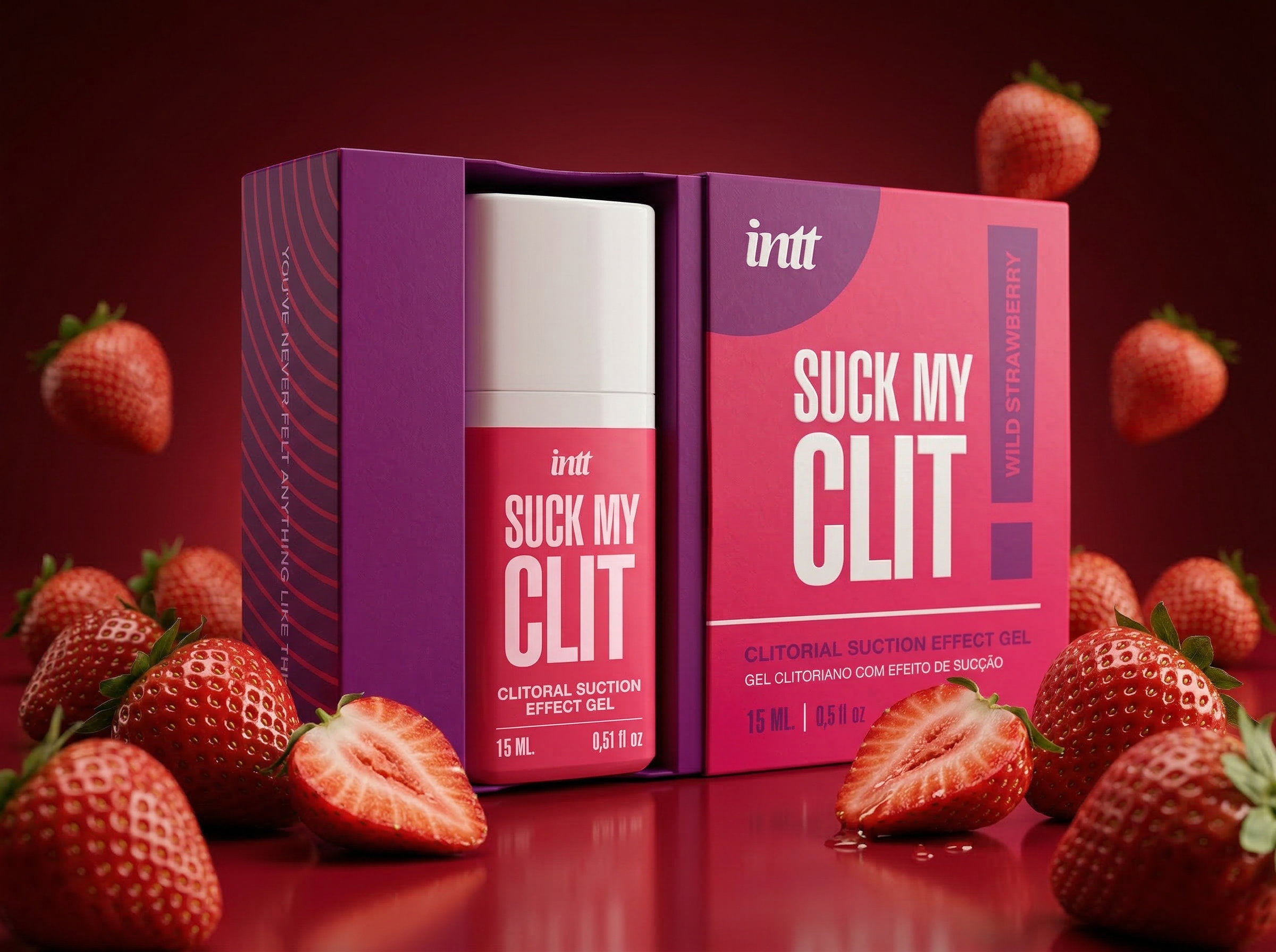 intt-suck-my-clit-wild-strawberry-gel-clitoris-fraise image 5