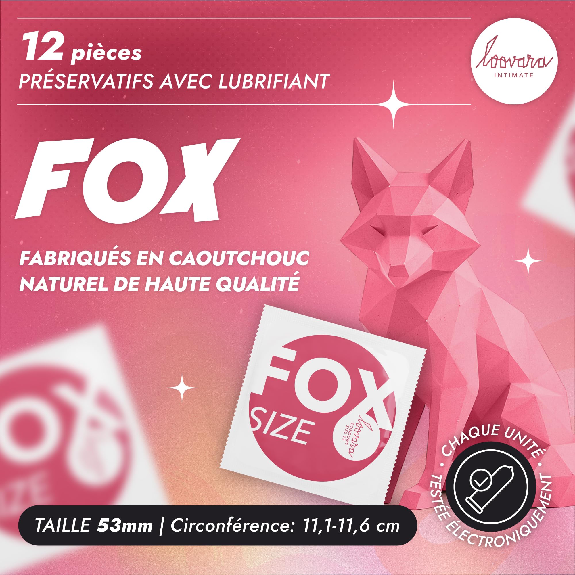 loovara-kondome-fox-pr-servatif-53-mm-bo-te-12-latex image 2